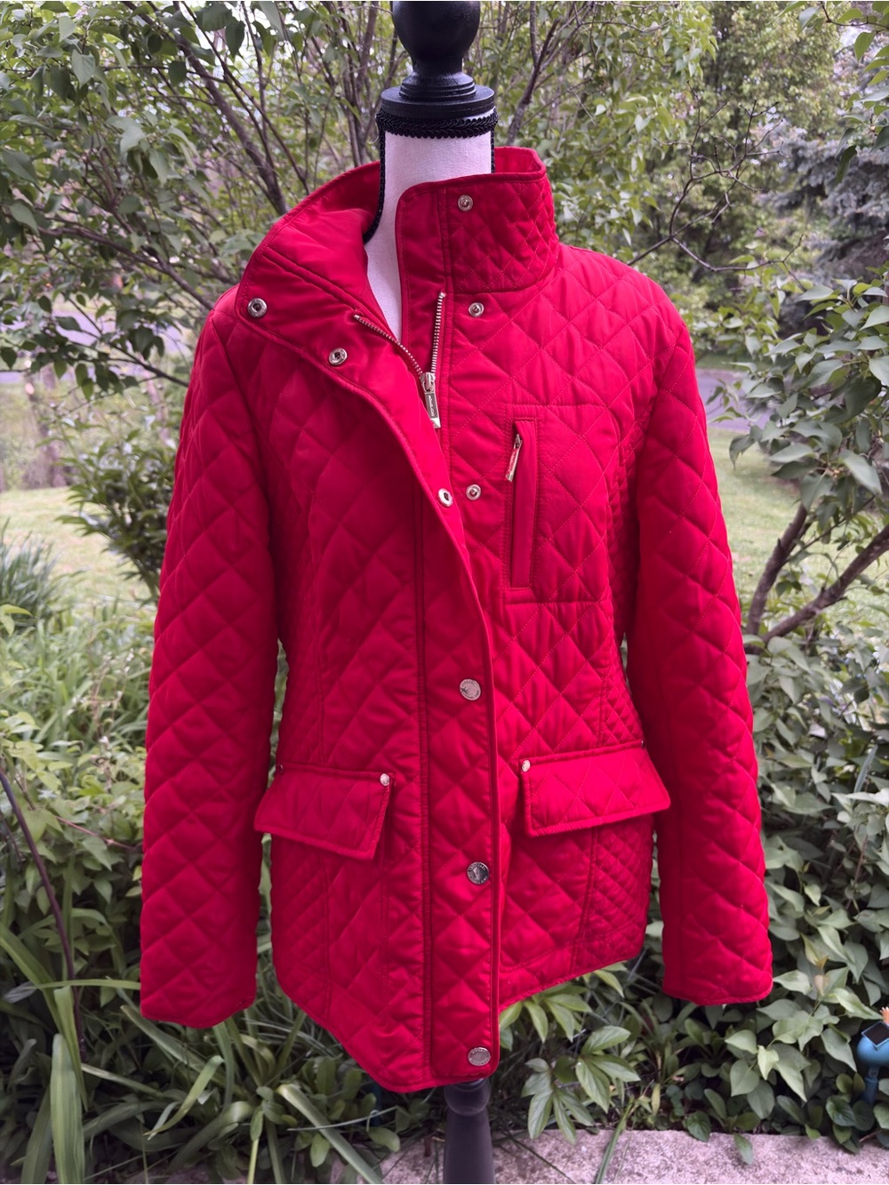 Michael Kors Red Quilted Puffer Jacket